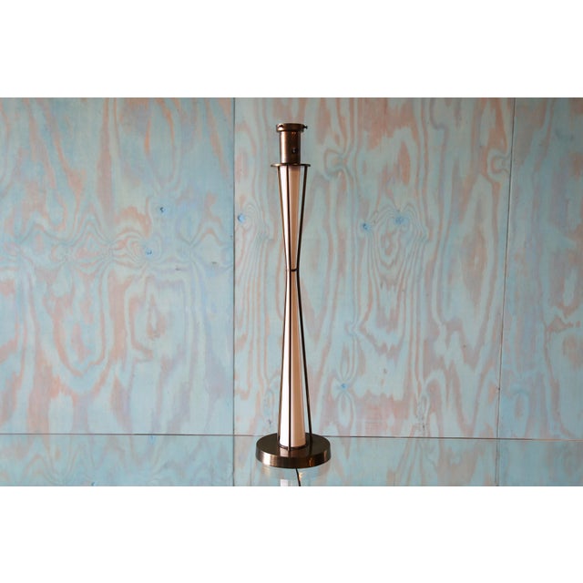 Metal 1960s Brass and Enamel Table Lamp After Excelsior Paul McCobb Mid Century For Sale - Image 7 of 11