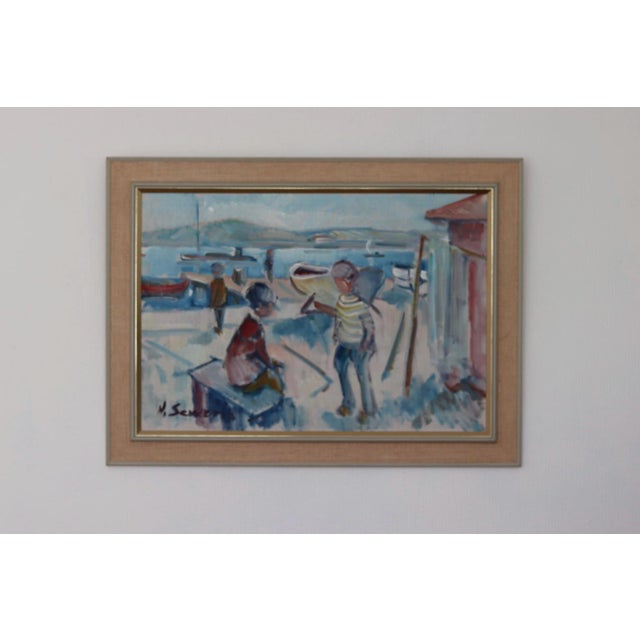 Nils Severin, Harbour, 1960s, Oil on Canvas, Framed For Sale - Image 5 of 18