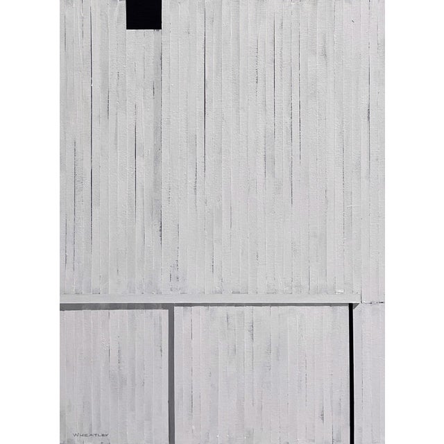 2020s Summer Sunrise by Justin Wheatley | Acrylic on Canvas White Barn With Peach Sky For Sale - Image 5 of 11
