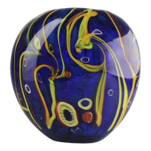 Mid-20th Century Modern Italian Design Colorful Glazed Blue Murano Glass Vase