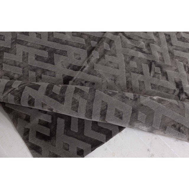Abstract Geometric Modern Silk Tibetan Rug by Doris Leslie Blau For Sale In New York - Image 6 of 9