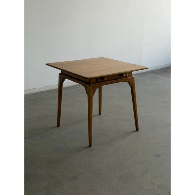 Antique Honey Oak Table With Center Drawer For Sale - Image 15 of 18
