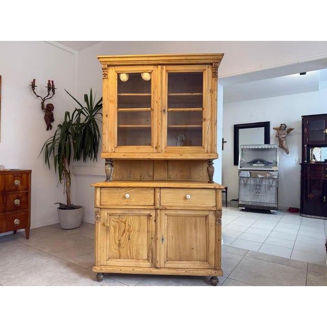 Wood Gründerzeit Kitchen Sideboard in Softwood For Sale - Image 7 of 16