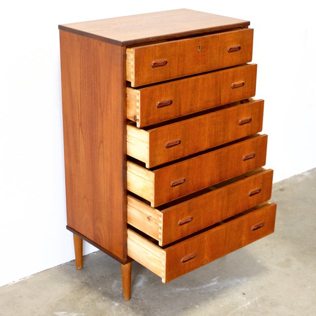 Danish Teak 6 Drawer Dresser For Sale - Image 9 of 11