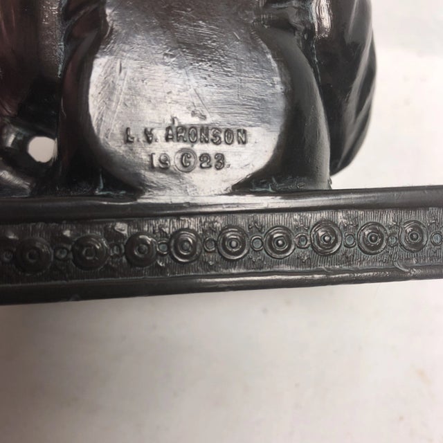 Vintage Bronzed Metal Man Reading Book For Sale - Image 4 of 6