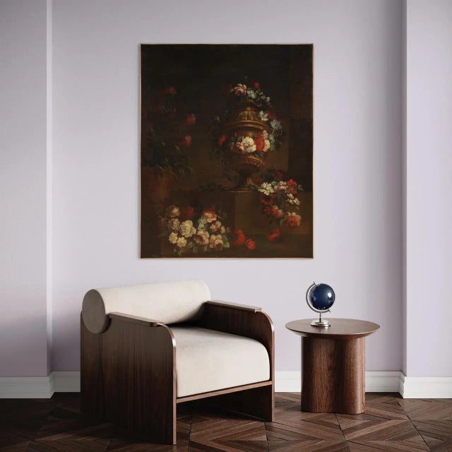 Great Italian painting from the first half of the 18th century. Oil artwork on canvas depicting a large still life with...