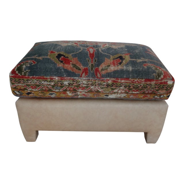Late 20th Century Modern Ottoman With Kilim Pillow For Sale