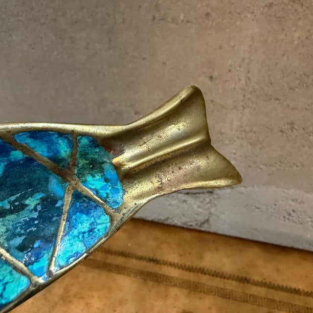 Mid-Century Mexican Modern Brass Fish Ashtray Dish Catch All by Pepe Mendoza For Sale In San Diego - Image 6 of 11