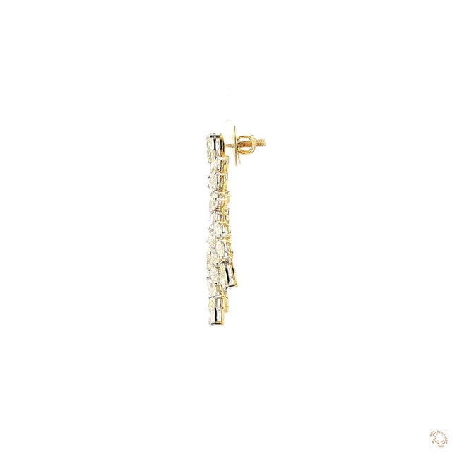 12.72 Carat Pear Shape Diamond Gold Earrings, Pair For Sale - Image 4 of 9