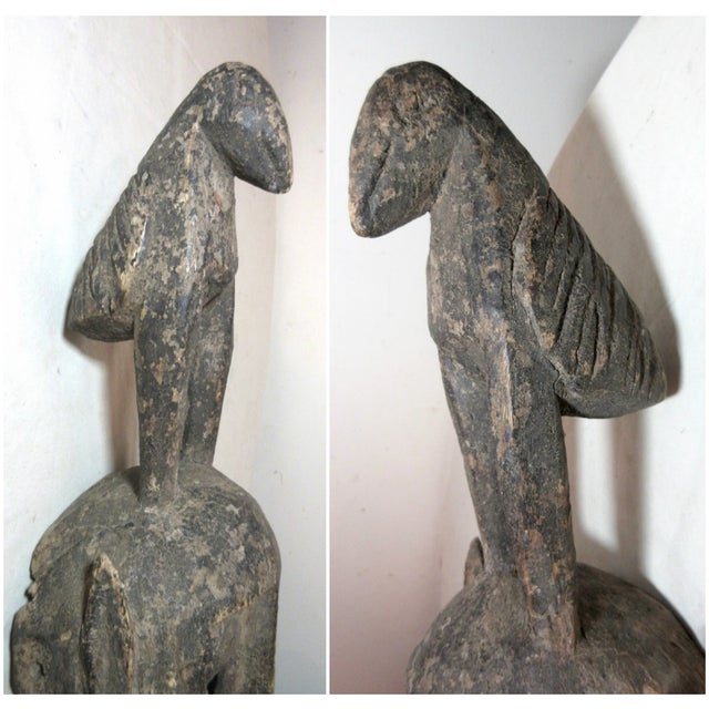 Antique 19th Century Hand Carved Dogon Tribe Mali African Figural Bird Mask 1800 For Sale - Image 12 of 12