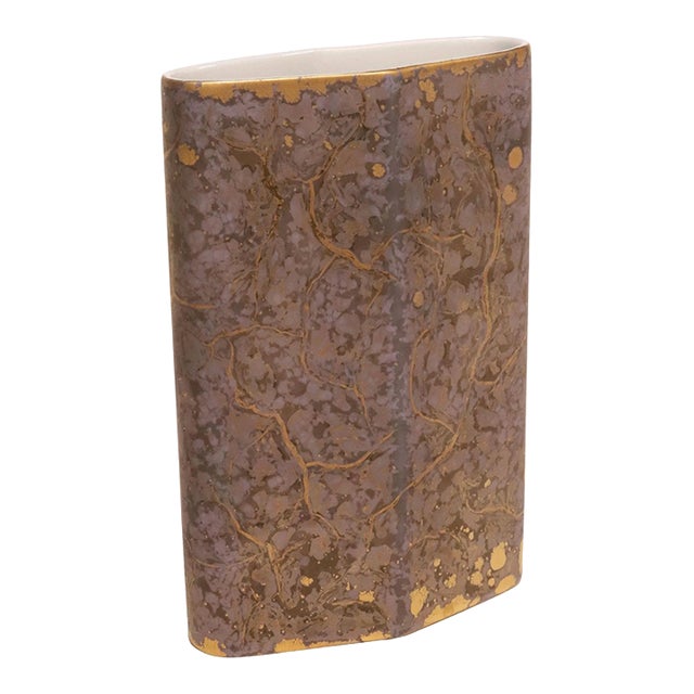 1980s Helmut Dresler's "Goldfeuer": Rosenthal Porcelain Art Vase For Sale