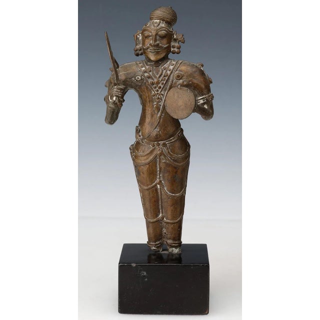 18th Century 18th C Pair of Indian Bronzes Shiva Parvati as Hunters South India Tamil Nadu Metal Antique For Sale - Image 5 of 12