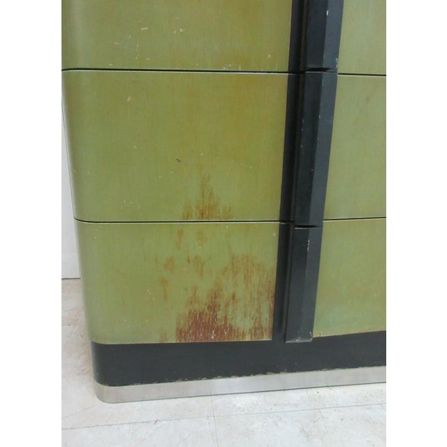 1940s Art Deco Dental Cabinet Industrial Medical Chest Dresser Green Stain For Sale In Philadelphia - Image 6 of 11
