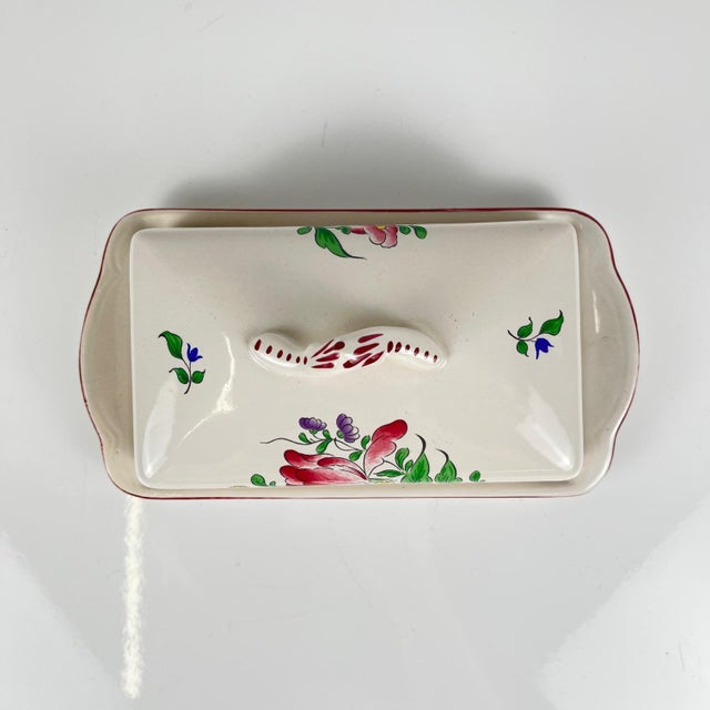 Antique butter dish from the renowned KG Luneville pottery – Réverbère pattern, an iconic piece of French tableware. with...