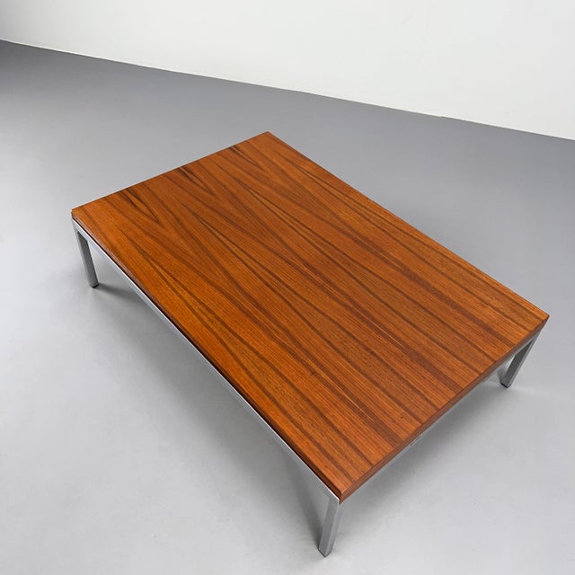 Vintage Coffee Table in Stainless Steel and Teak by Johannes Spalt for Wittmann, 1960s For Sale - Image 6 of 9