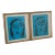 Peter Keil Original Blue Abstract Portrait Paintings - a Pair For Sale