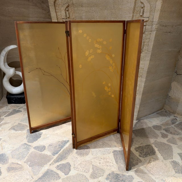 George Nakashima Vintage Japanese Four-Panel Folding Floor Screen Mid Century Organic Modern For Sale - Image 4 of 17