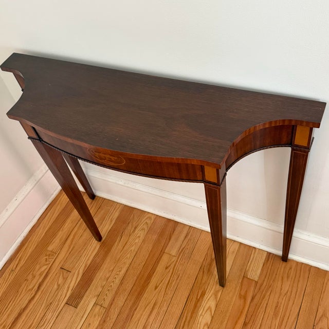 Wood Vintage Federal Style Inlay Console Table For Sale - Image 7 of 11