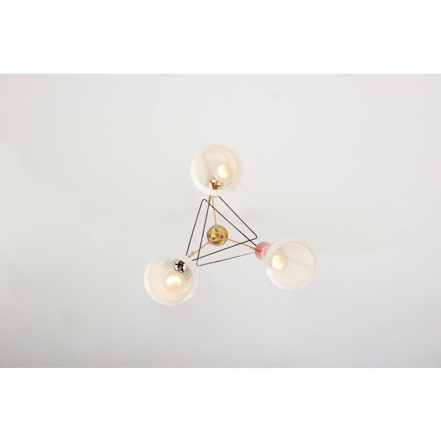 Italian Brass Cascade Ceiling Lamp, Italy For Sale - Image 11 of 14