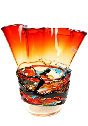 Red Blown Murano Glass Vase from Made Murano Glass