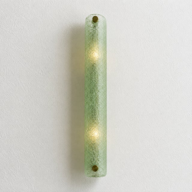 2020s Contemporary Modern Green Graniglia ”Canalina" Murano Glass Wall Sconce-Set of Two For Sale - Image 5 of 6