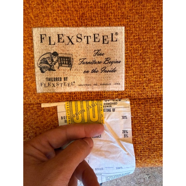 Flexsteel 1960s Set of Mid-Century Modern Flex Steel Chairs With Ottoman For Sale - Image 4 of 11