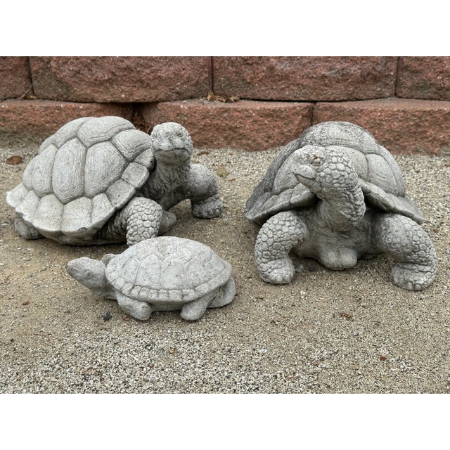 Stone Cast Stone Tortoise Garden Ornament For Sale - Image 7 of 7