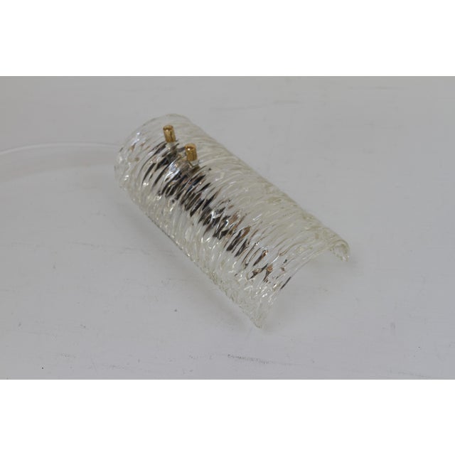 Mid-Century Modern Swedish Glass and Brass Sconce by Carl Fagerlund for Orrefors, 1960s For Sale - Image 10 of 17