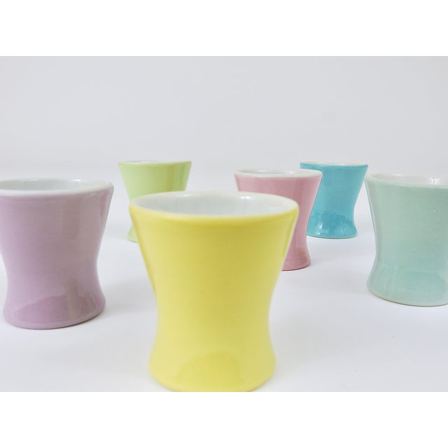 Mid-Century Pastel Daisy Porcelain Egg Cups from Lilien, Austria, 1950s, Set of 6 For Sale - Image 11 of 14