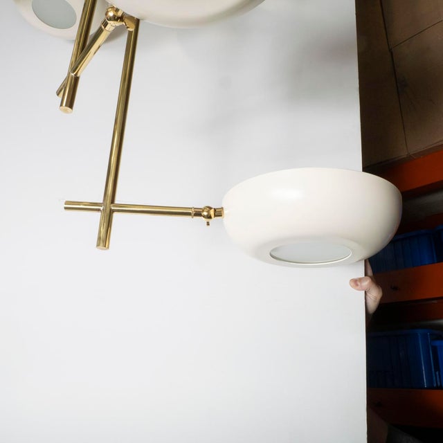 Stilnovo style stepped chandelier For Sale In New York - Image 6 of 8