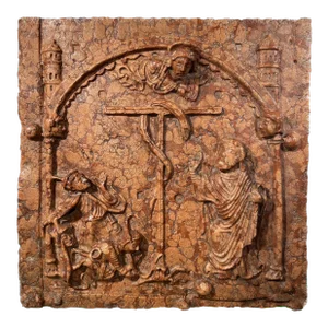 19th Century Moses & the Bronze Serpent Italian Marmo Rosso Di Verona Low Relief