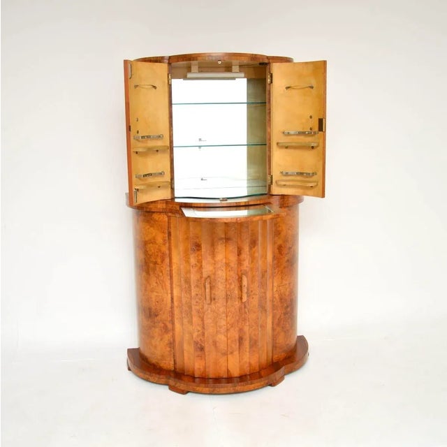 Mid-Century Modern Art Deco Burr Walnut Cocktail Cabinet from Epstein, 1930s For Sale - Image 3 of 13
