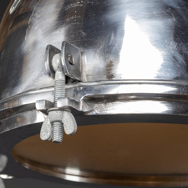 1960s Vintage Danish Polished Aluminium Cargo Ship Light, 1960 For Sale - Image 5 of 11