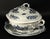 English Late 18th Century First Period Worcester Porcelain Soup Tureen, Cover and Stand, Pine Cone Pattern, Blue and White For Sale - Image 3 of 16