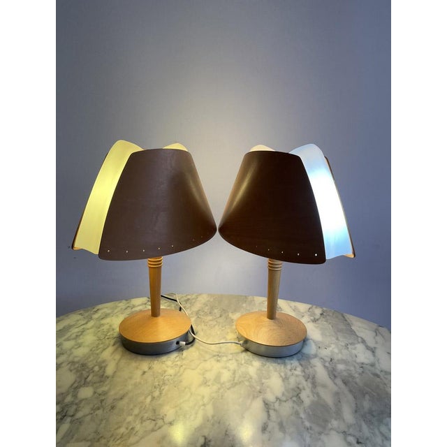 Wood Table Lamps attributed to Soren Erikson, Set of 2 For Sale - Image 7 of 10