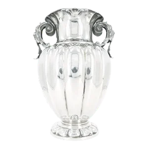 Large 19th Century Sterling Silver Two Handled Vase / Decorative Piece
