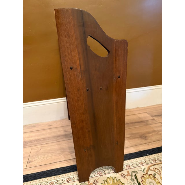 Wood Antique Mission Oak Arts & Crafts 2-Tier Book Stand or Trough For Sale - Image 7 of 12