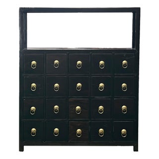 Table Top Chest Open Display Shelf 20 Drawers Traditional Apothecary Cabinet For Sale