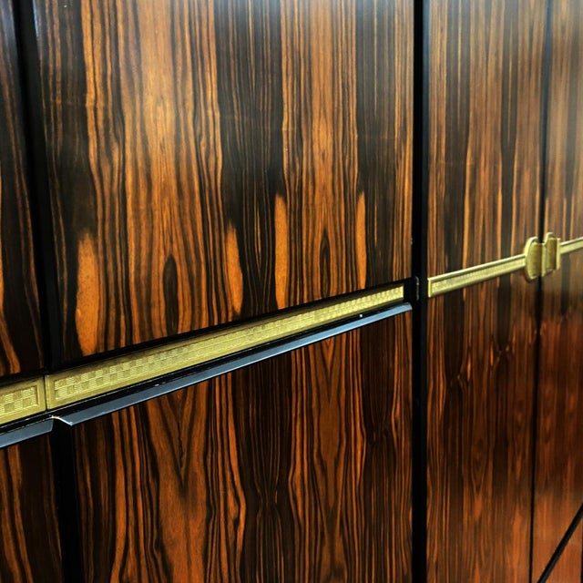 Macassar Ebony and Brass Wardrobe by Adalberto Caraceni for Modernindustria, 1970s For Sale - Image 10 of 18