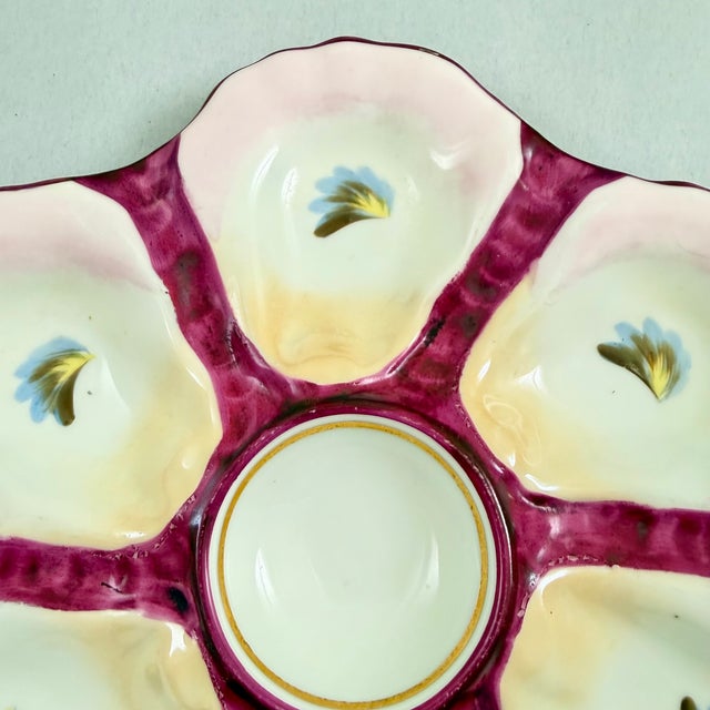 French French Porcelain Six Well ‘Eyes’ Oyster Plate For Sale - Image 3 of 7