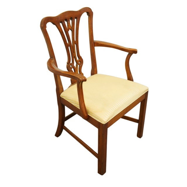 Late 20th Century Set of 2 Davis Cabinet Co. Antiqued Solid Knotty Pine Rustic Country Style Dining Arm Chair 2263 For Sale - Image 5 of 13