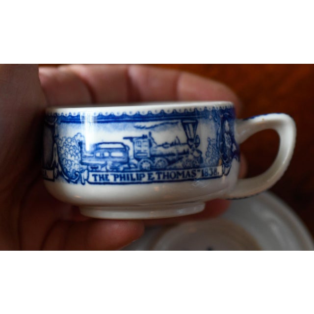 Art Deco 1920s Set of Baltimore Ohio Railroad Centennia Restaurant Ware Train Tea Set, Celery Dish, Tea Pot, Demitasse, Butter Pat For Sale - Image 3 of 12