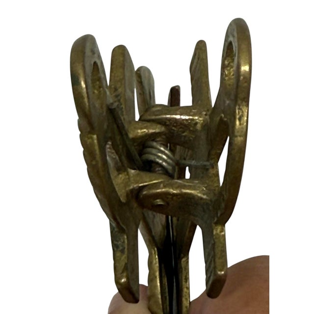 Mid 20th Century Solid Vintage Brass Ship Anchor Door Knocker — Nautical 4” Tall For Sale - Image 5 of 12