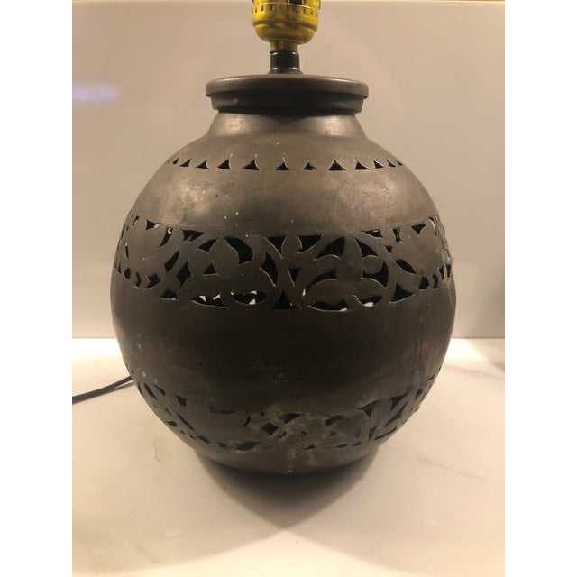 Cabin Vintage Copper Southwestern Table Lamp For Sale - Image 3 of 12