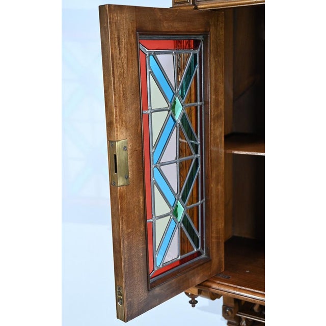 Wood Small Walnut Wall Cabinet, 1920s For Sale - Image 7 of 18