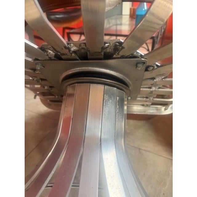 Chrome Mid-Century Russell Woodard Tulip Aluminum Patio Set by Herbert Saiger, 1960s, 3 Pieces For Sale - Image 8 of 13