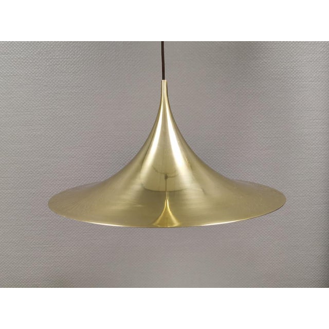 Vintage Golden Semi Hanging Lamp by Claus Bonderup & Torsten Thorup for Fog & Mørup, 1974 For Sale - Image 3 of 12