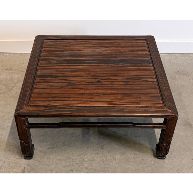 This substantial zataku, the traditional Japanese low table designed for floor seating, is built from richly figured...