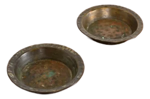 Apollo Studios Arts & Crafts Hammered Copper Ashtrays or Catchalls, Pair