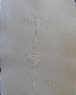 Jean Cocteau, Profil fleuri, Etching